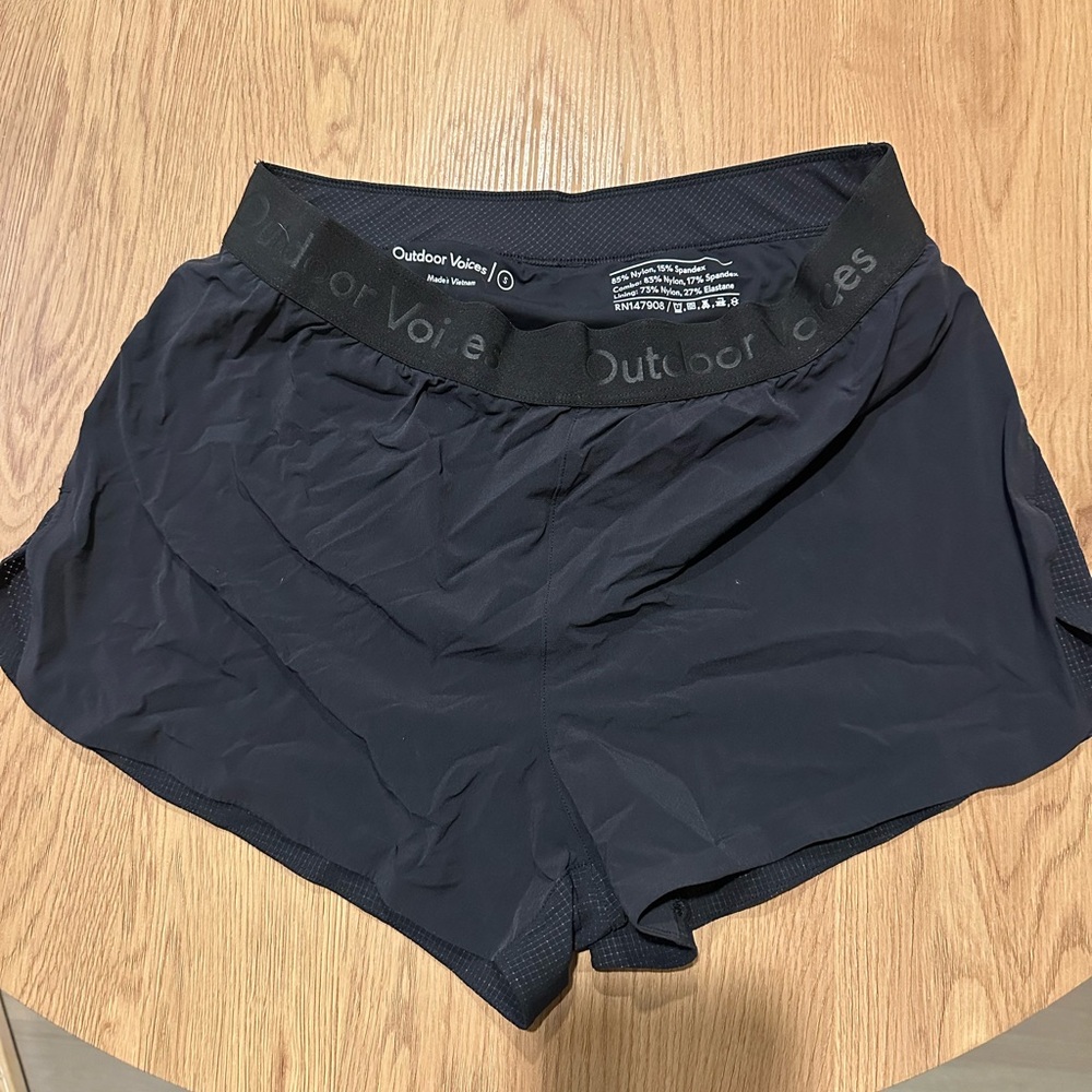 Outdoor Voices Women's Black Athletic Shorts